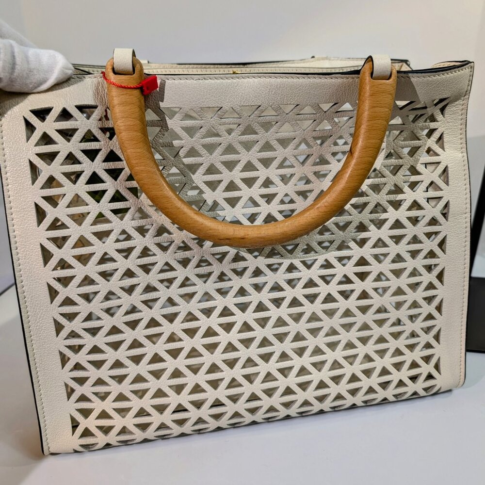 Prada Milano Cream Perforated Tote Bag - Picture 6 of 16